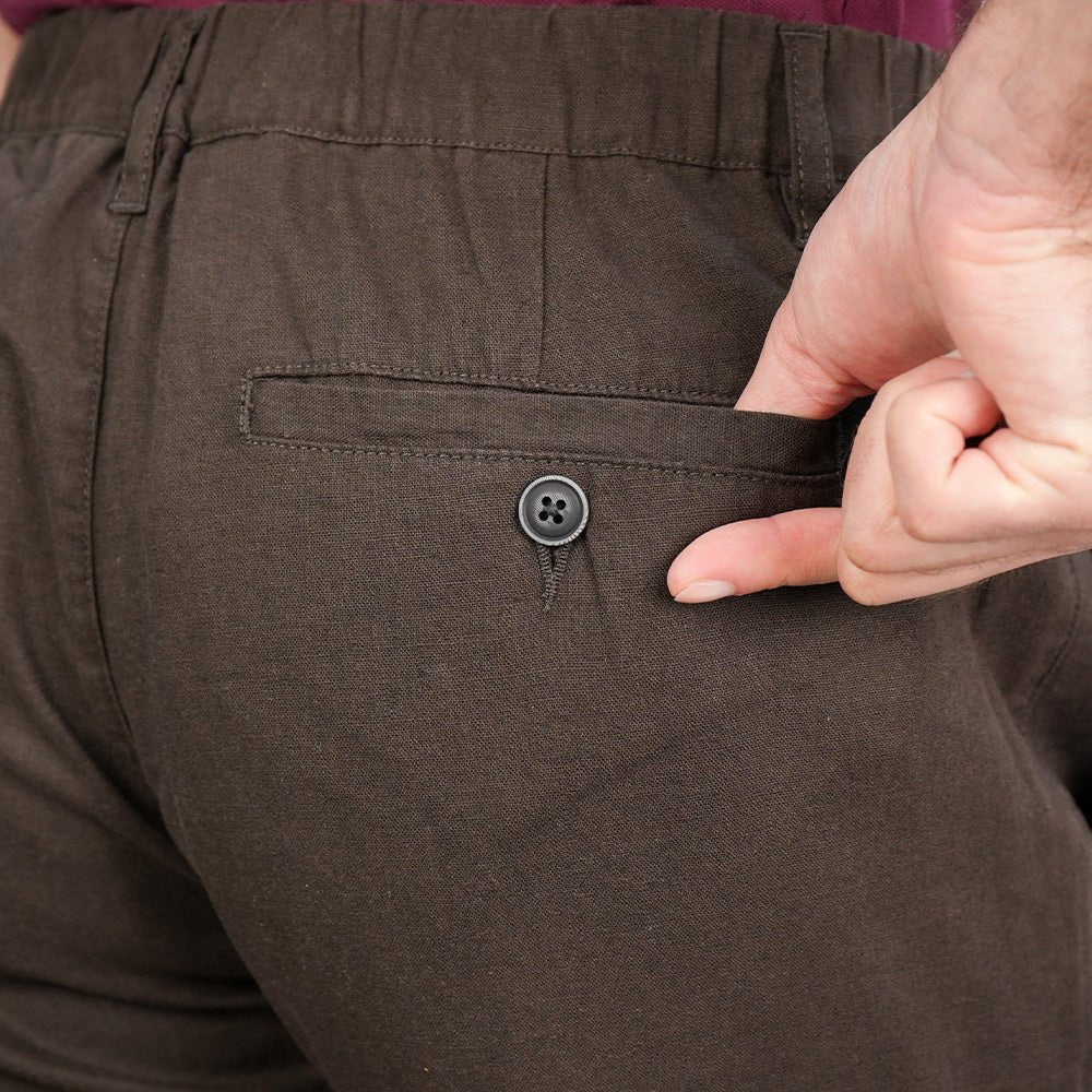 Giordano Men's Slim Taper Linen Cotton Khakis - first_variant_option_2 Premium Pants for Giordano