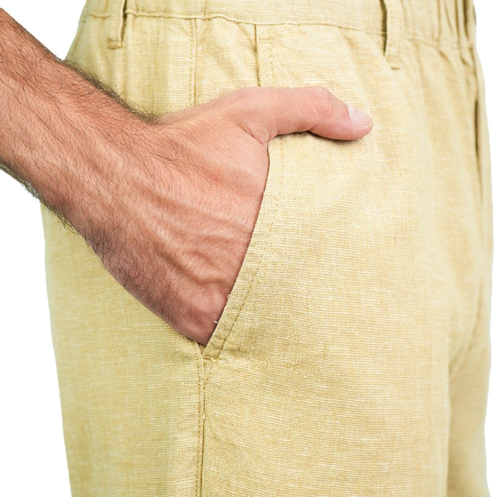 Giordano Men's Slim Taper Linen Cotton Khakis - first_variant_option_2 Premium Pants for Giordano