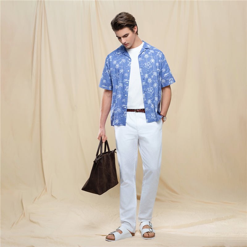 Giordano Men's Slim Taper Linen Cotton Khakis - first_variant_option_2 Premium Pants for Giordano