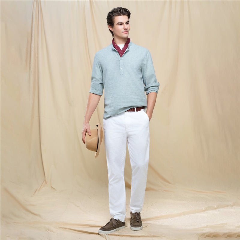 Giordano Men's Slim Taper Linen Cotton Khakis - first_variant_option_2 Premium Pants for Giordano