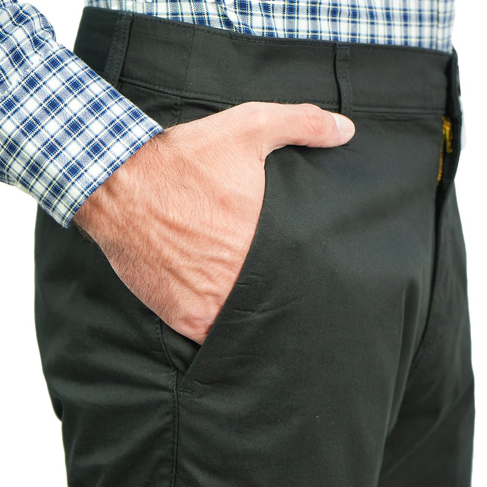 Giordano Men’s Slim Tapered Stretch Twill Khakis with Elastic Waist - first_variant_option_2 Premium Pants for Giordano