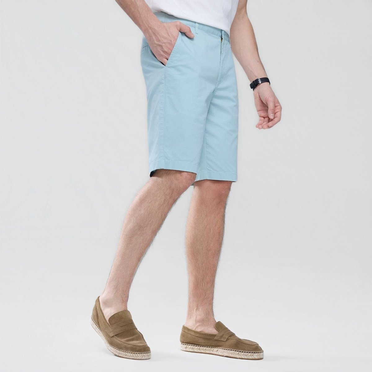 Giordano Men’s Slim Twill Bermuda Shorts with Stretch Waist - Premium Shorts