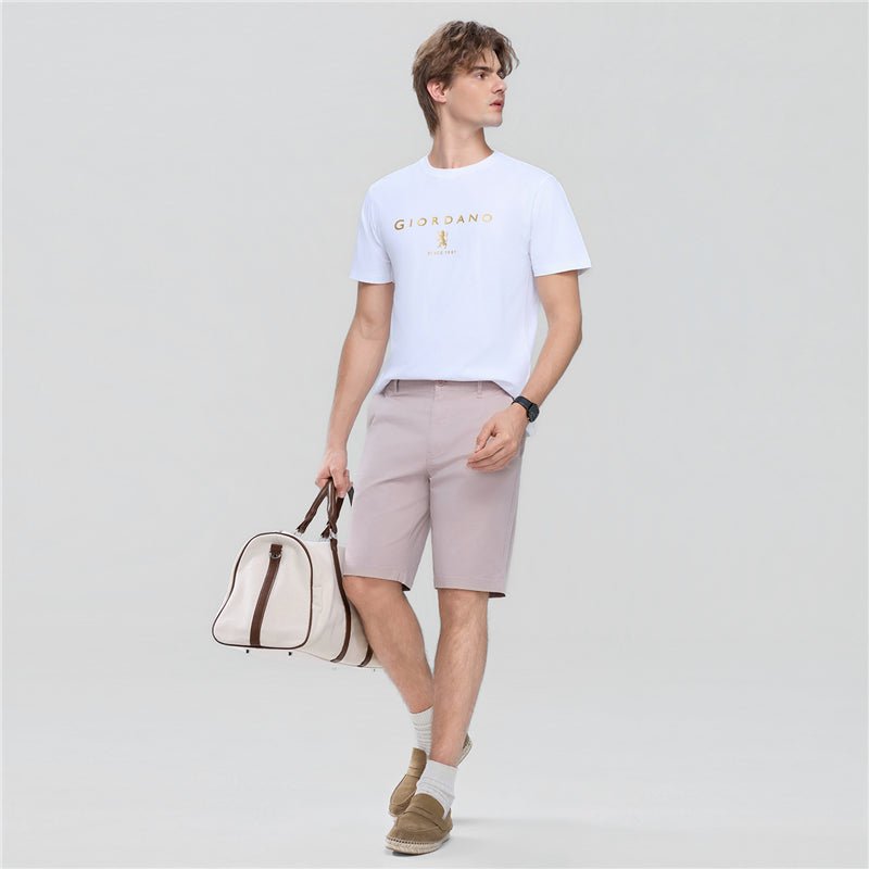 Giordano Men’s Slim Twill Bermuda Shorts with Stretch Waist - first_variant_option_2 Premium Shorts for Giordano