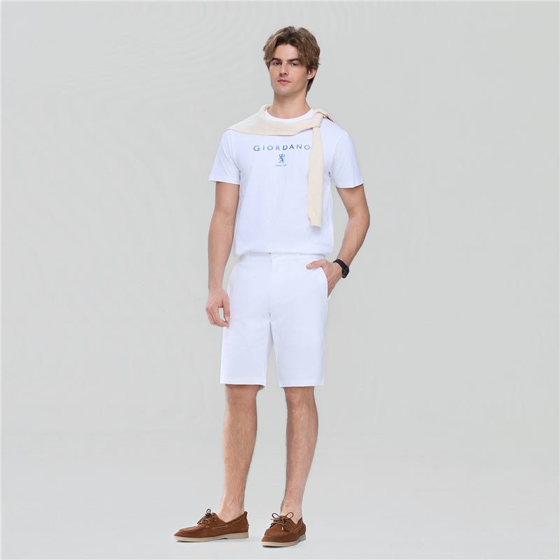 Giordano Men's Slim Twill Bermuda Shorts With Stretch Waist - first_variant_option_2 Premium Shorts for Giordano