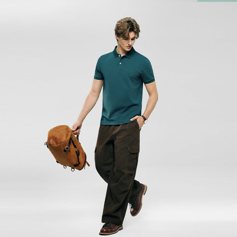 Giordano Men's Slim Waffle Knit Premium Polo - first_variant_option_2 Premium Polo for Giordano