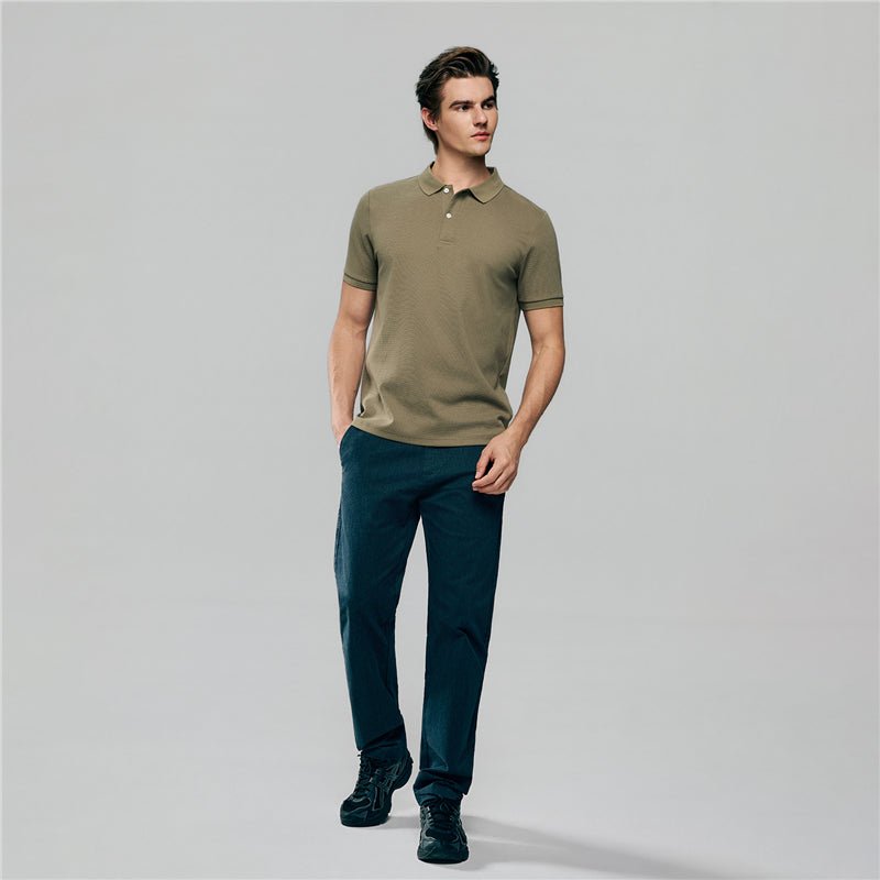 Giordano Men's Slim Waffle Knit Premium Polo - first_variant_option_2 Premium Polo for Giordano