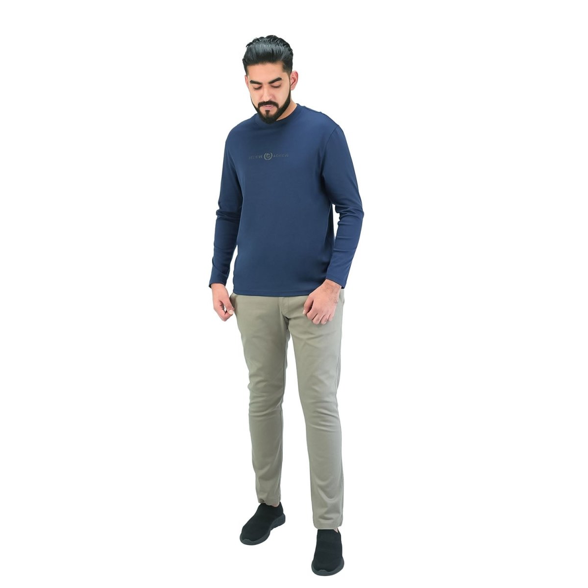 Giordano Men's Smart Collar Print Tee | Liquid Touch Comfort - Premium Tee