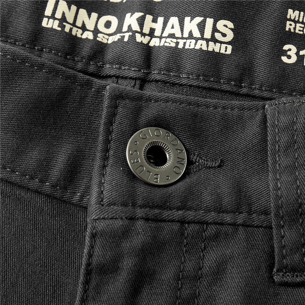 Giordano Men's Stretchy Mid Rise Khakis - Premium Pants