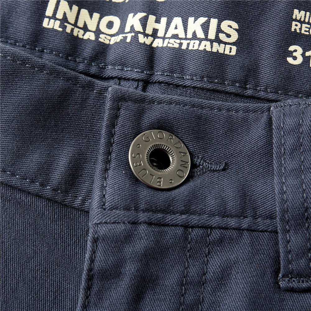 Giordano Men's Stretchy Mid Rise Khakis - Premium Pants