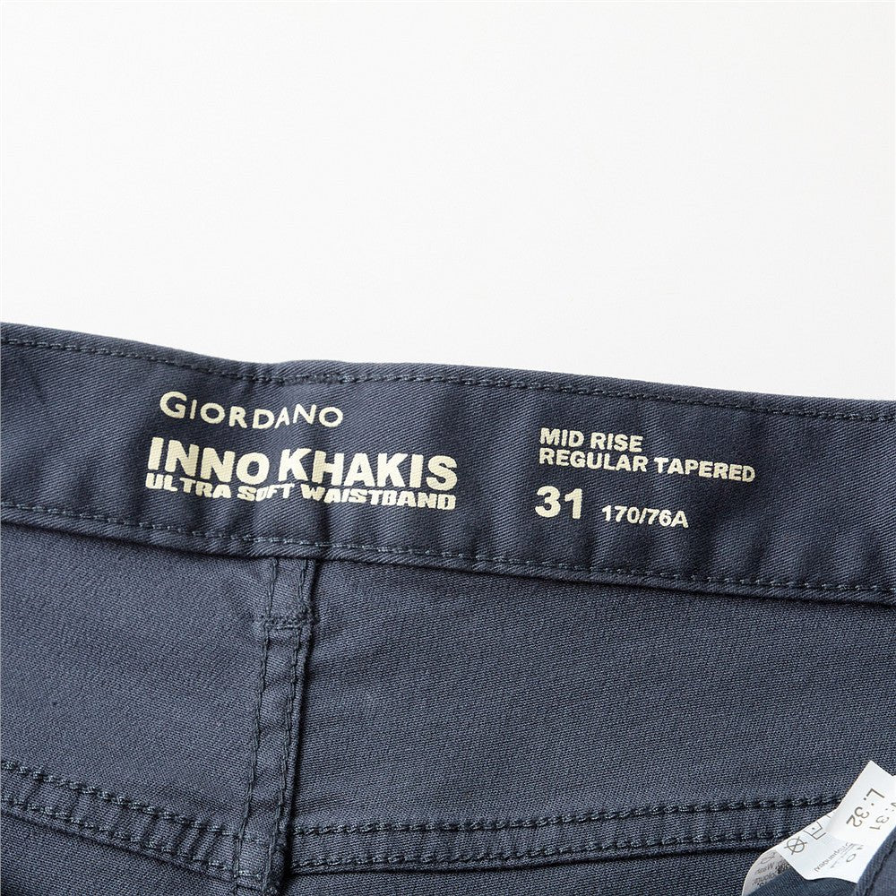 Giordano Men's Stretchy Mid Rise Khakis - Premium Pants