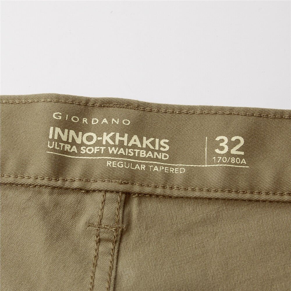 Giordano Men's Stretchy Mid Rise Khakis - Premium Pants