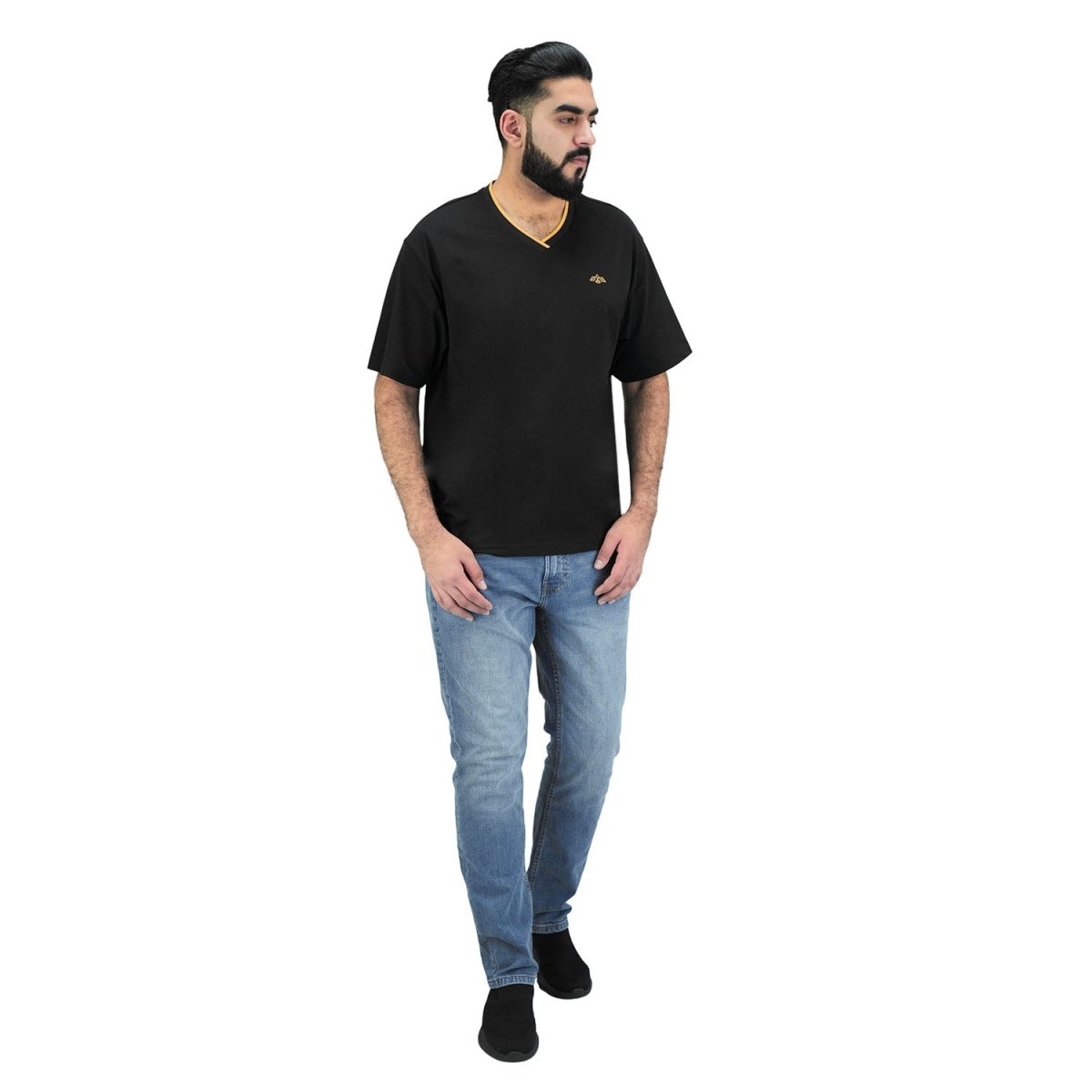 Giordano Men's V Neck Embroidery Tee - Premium Tee