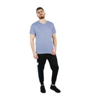 Giordano Men's V-Neck Tee - Slim Fit, Cotton Interlock, Solid Colors - Premium Tee