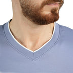 Giordano Men's V-Neck Tee - Slim Fit, Cotton Interlock, Solid Colors - Premium Tee