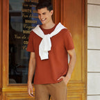 Giordano Men's Waffle Knit Crewneck Tee - Premium Tee