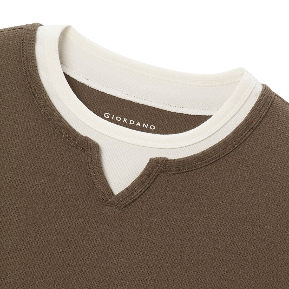 Giordano Men's Waffle Knit Crewneck Tee - Premium Tee