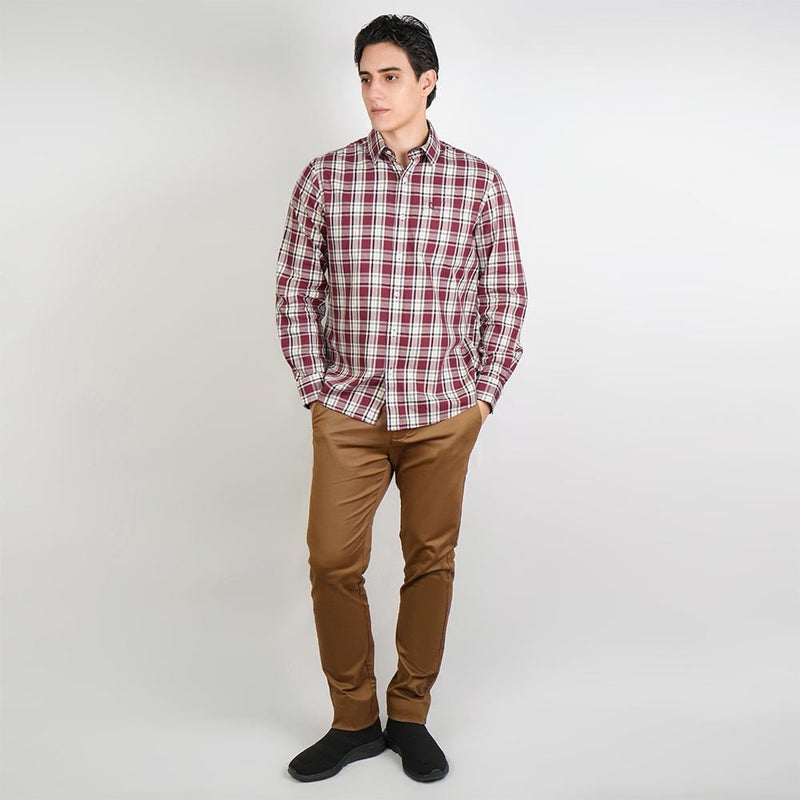 Giordano Men's Washed Cotton Band Collar Shirt - Premium Shirts