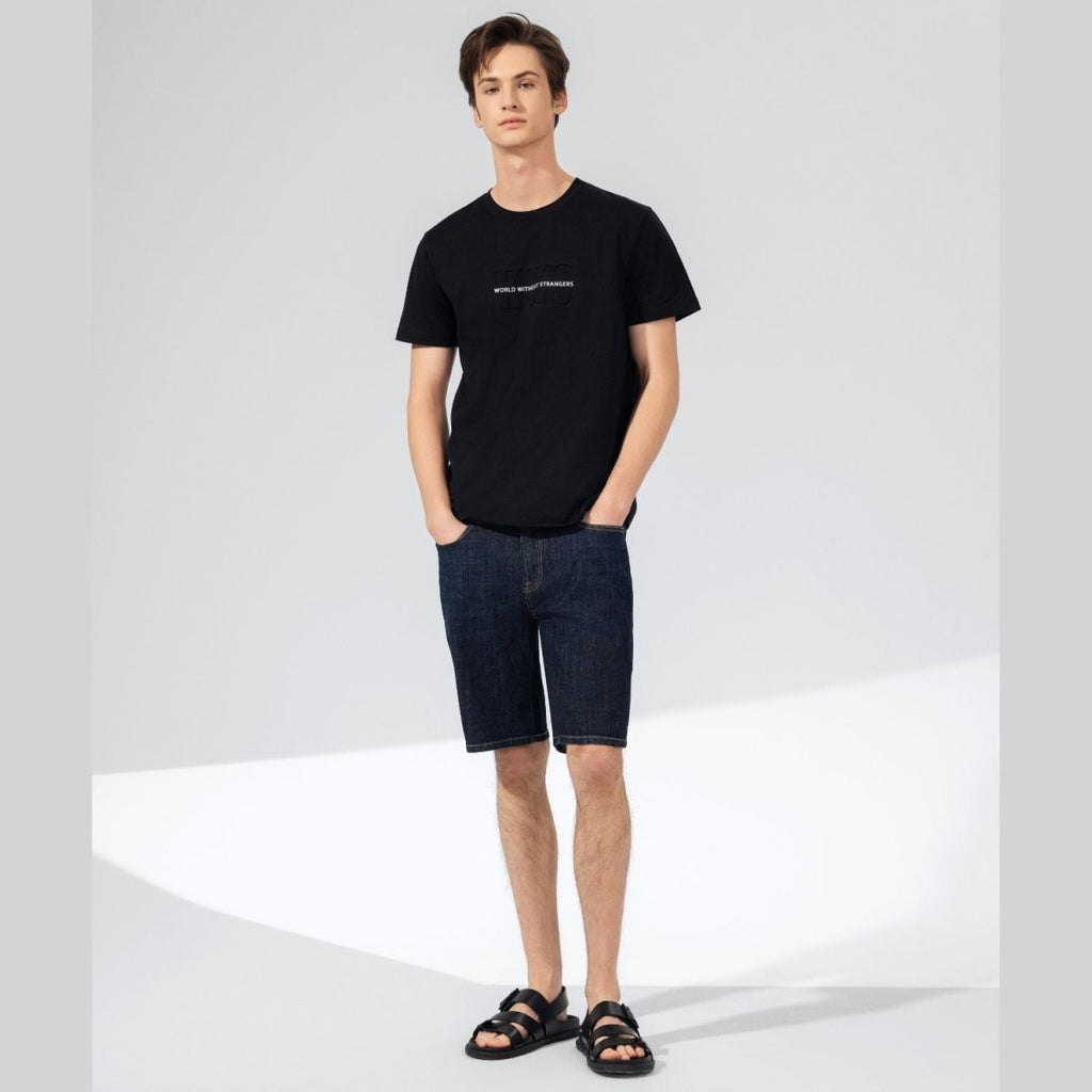 Giordano Men's World Without Strangers Print Tee - Slim Fit, Crew Neck, Cotton - Premium Print Tee