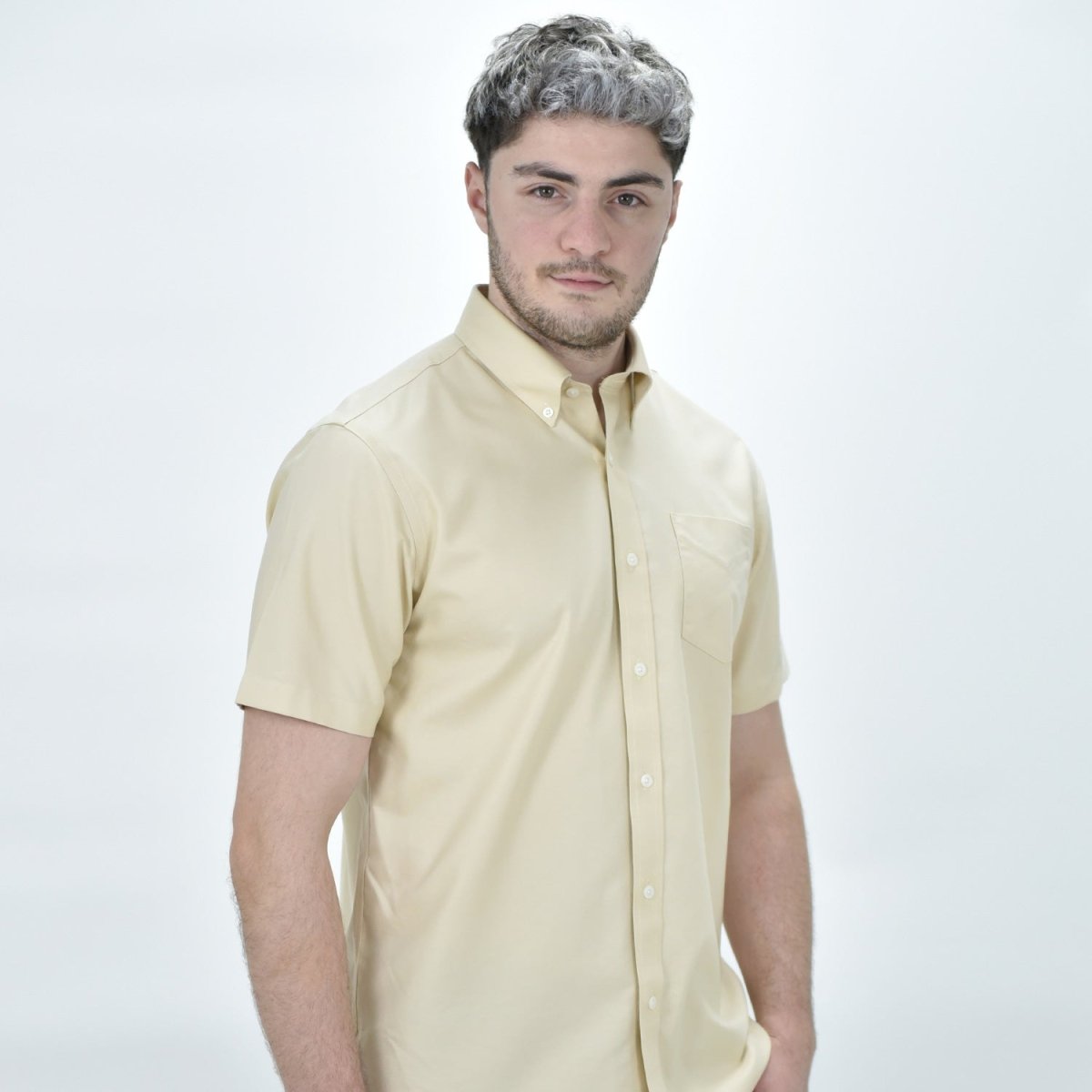 Giordano Men's Wrinkle Free Cotton Oxford Short Sleeve Shirt - Premium Shirts