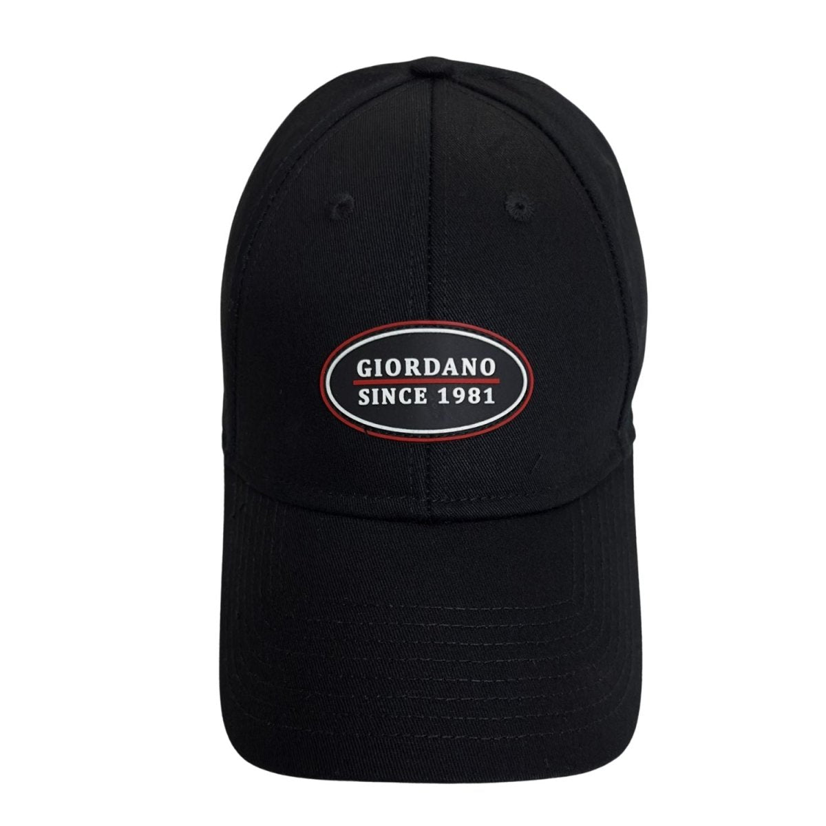 Giordano Unisex Cotton Twill Cap With Rubber Badge - Premium Cap