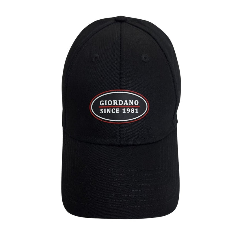 Giordano Unisex Cotton Twill Cap With Rubber Badge - Premium Cap