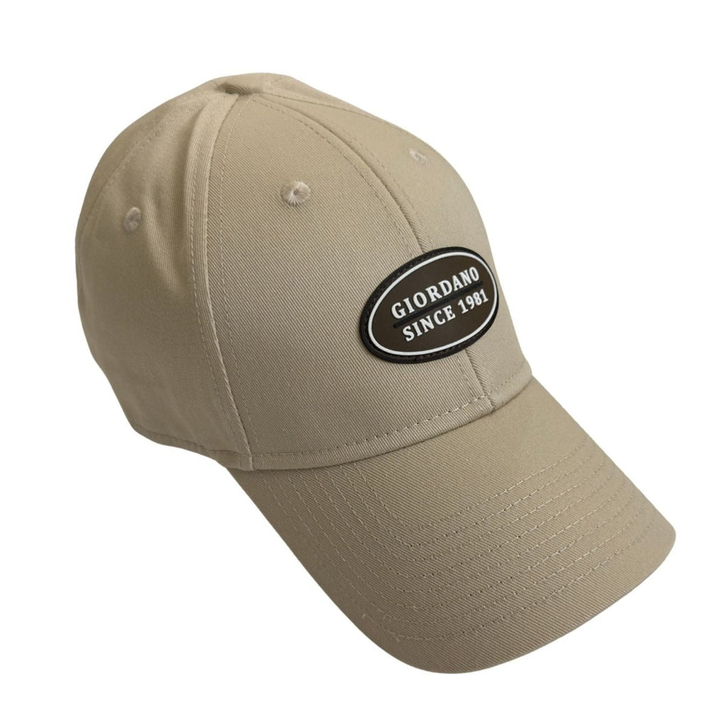 Giordano Unisex Cotton Twill Cap With Rubber Badge - Premium Cap
