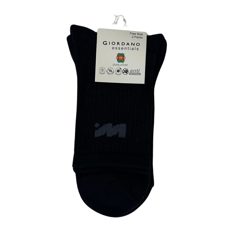 Giordano Wander Wonder Collection Longer Socks - 2 Pack, Cotton Polyester Elastane Blend - Premium Socks