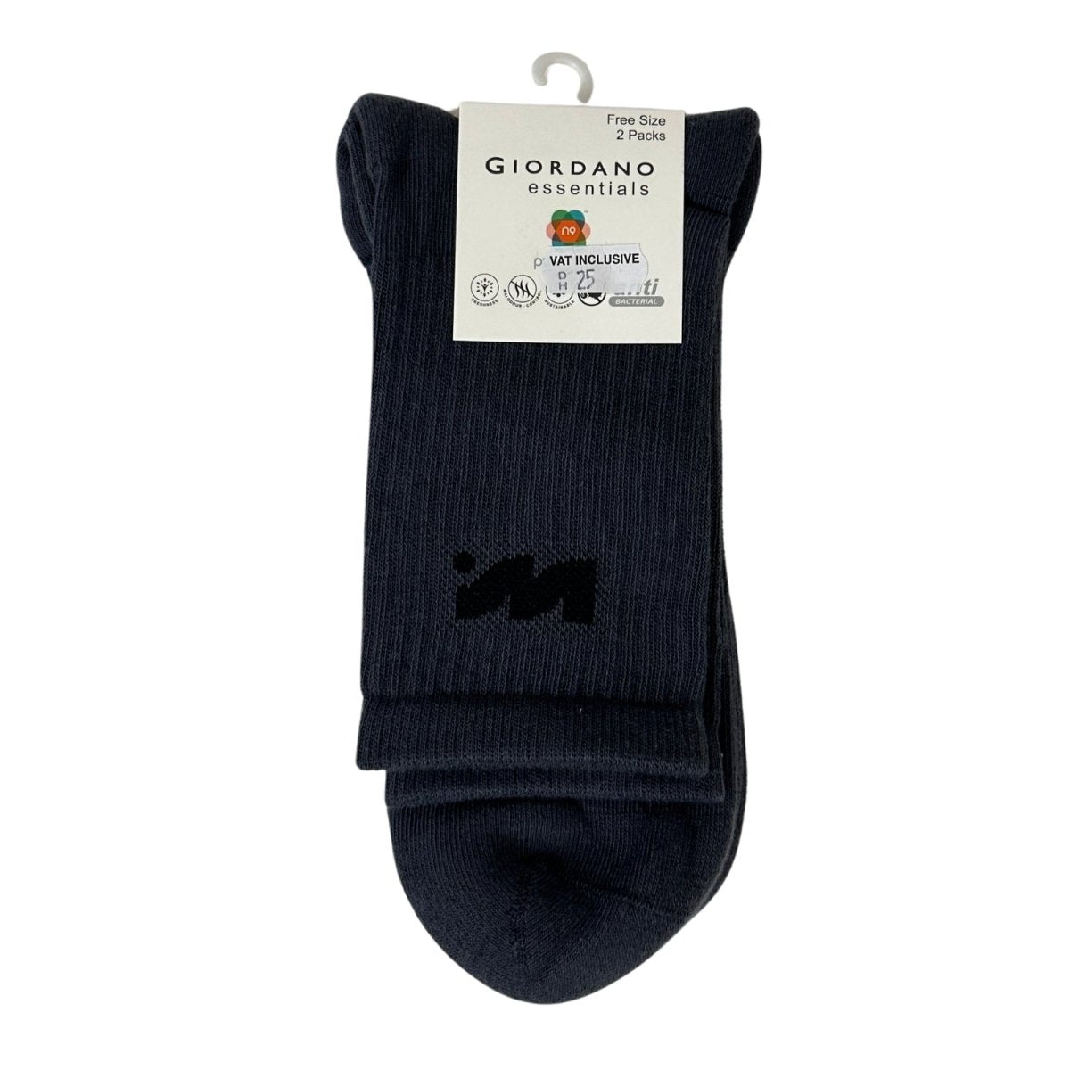 Giordano Wander Wonder Collection Longer Socks - 2 Pack, Cotton Polyester Elastane Blend - Premium Socks