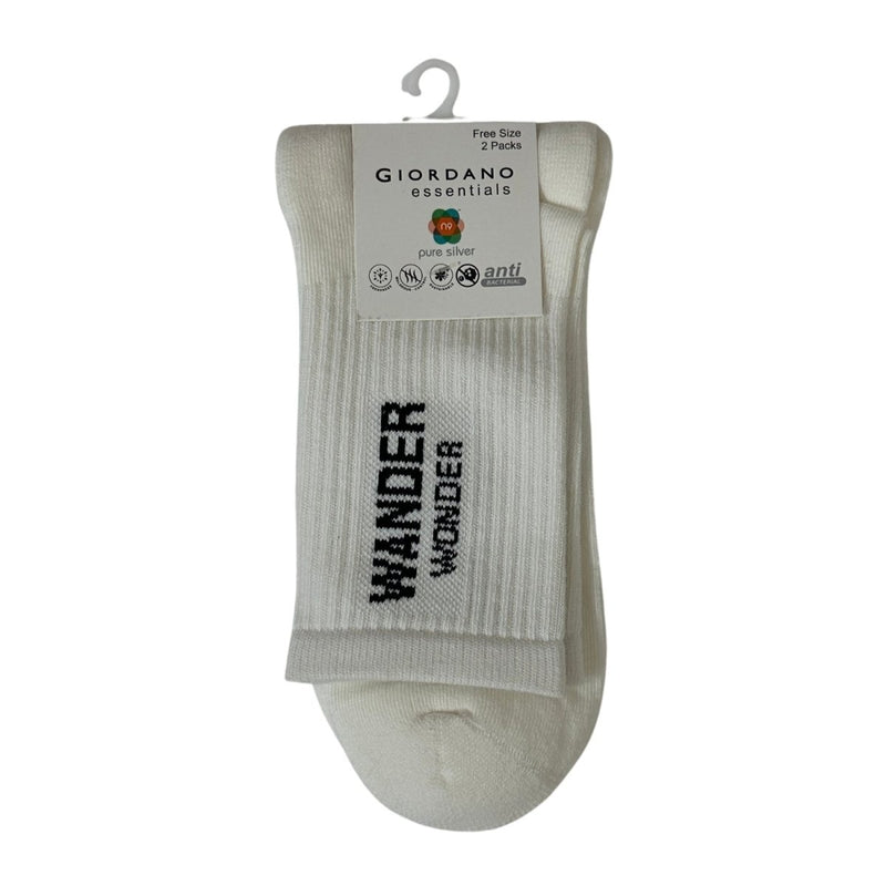 Giordano Wander Wonder Collection Longer Socks - 2 Pack, Cotton Polyester Elastane Blend - Premium Socks
