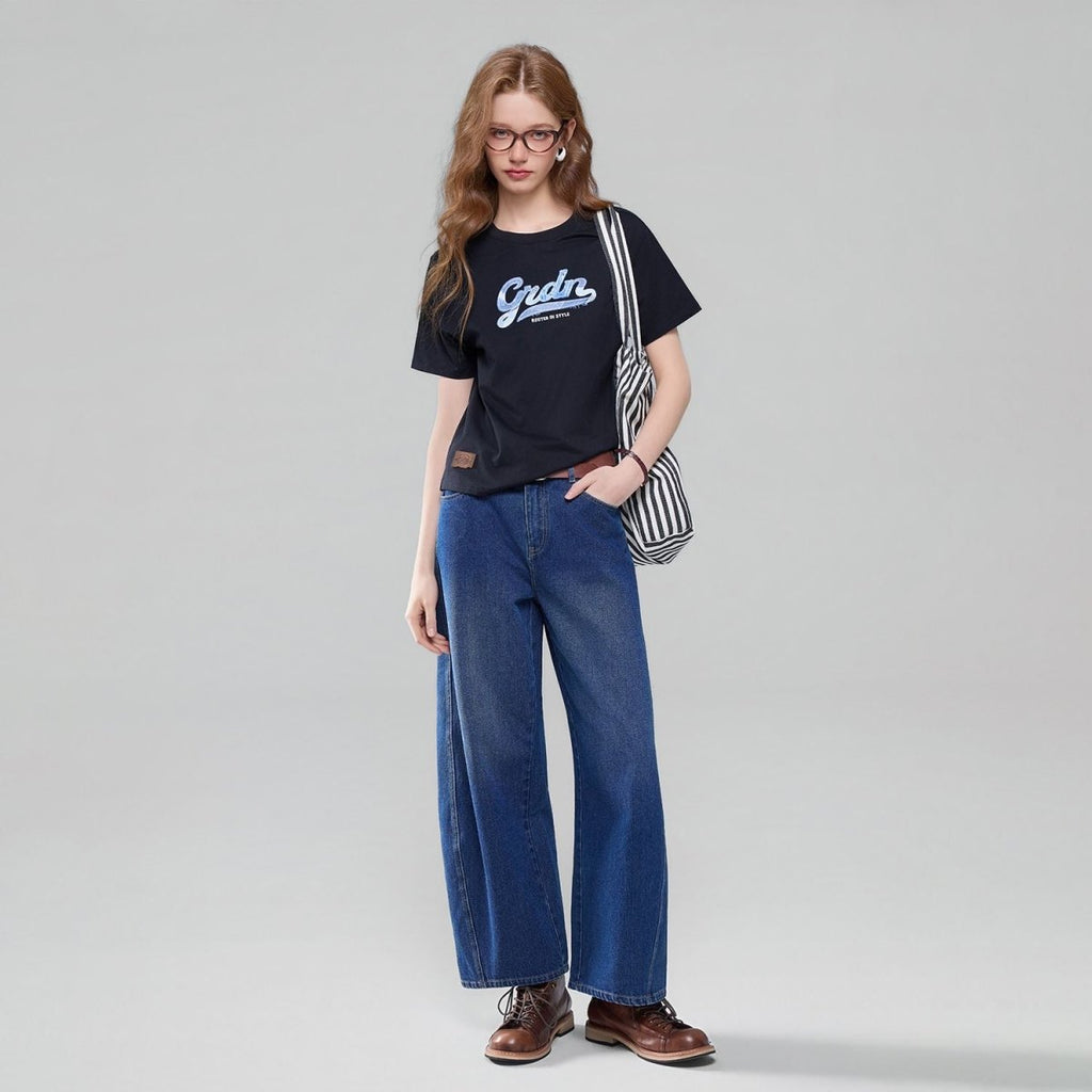 Giordano Women Boyfriend Cotton Graphic Tee - first_variant_option_2 Premium Print Tee for Giordano