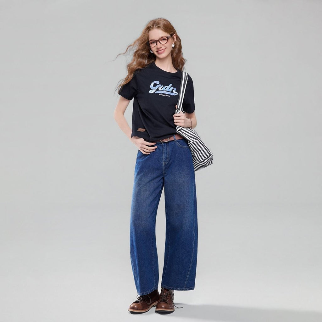 Giordano Women Boyfriend Cotton Graphic Tee - first_variant_option_2 Premium Print Tee for Giordano