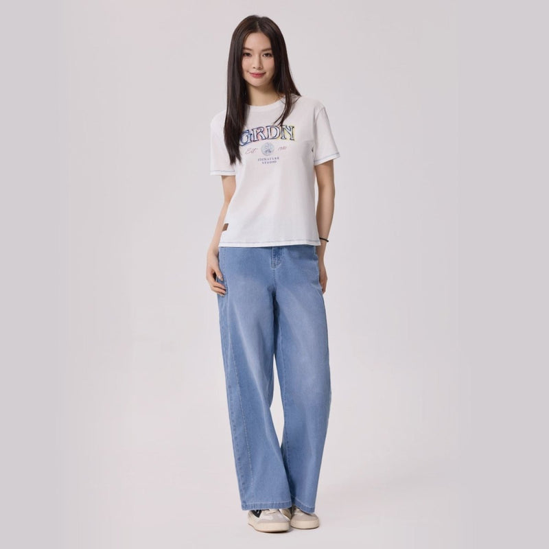 Giordano Women Boyfriend Cotton Graphic Tee - first_variant_option_2 Premium Print Tee for Giordano