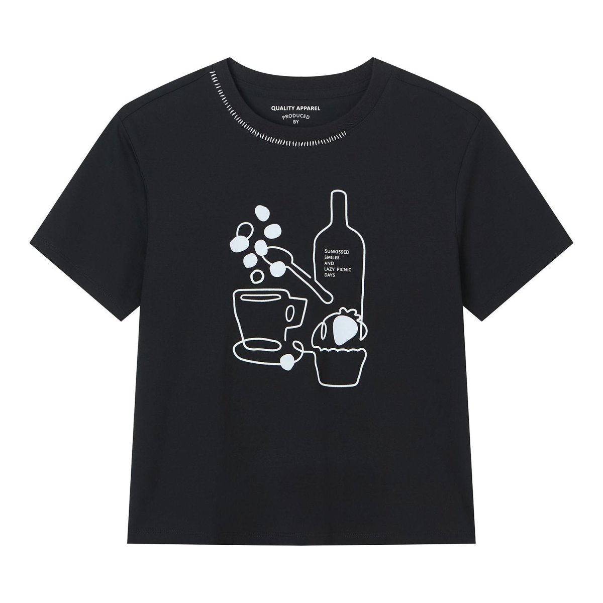 Giordano Women Boyfriend Cotton Print Crew Tee - Premium Print Tee