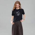 Giordano Women Boyfriend Fit Cotton Graphic Crew Tee - Premium Print Tee