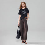 Giordano Women Boyfriend Fit Cotton Graphic Crew Tee - Premium Print Tee