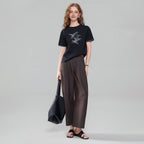 Giordano Women Boyfriend Fit Cotton Graphic Crew Tee - Premium Print Tee