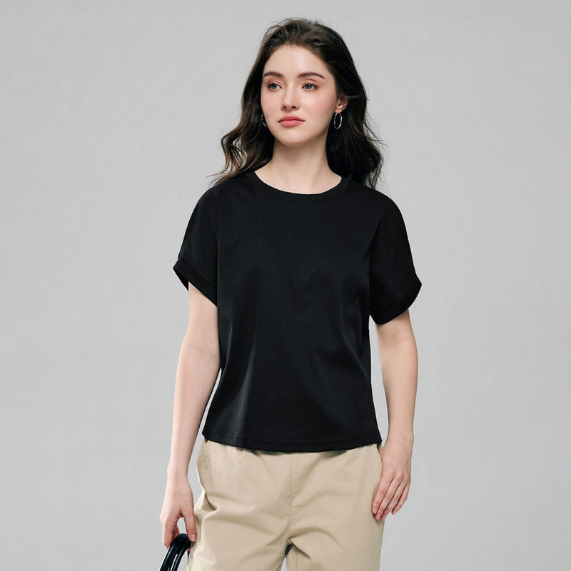 Giordano Women Boyfriend Interlock Liquid Tee - first_variant_option_2 Premium Tee for Giordano