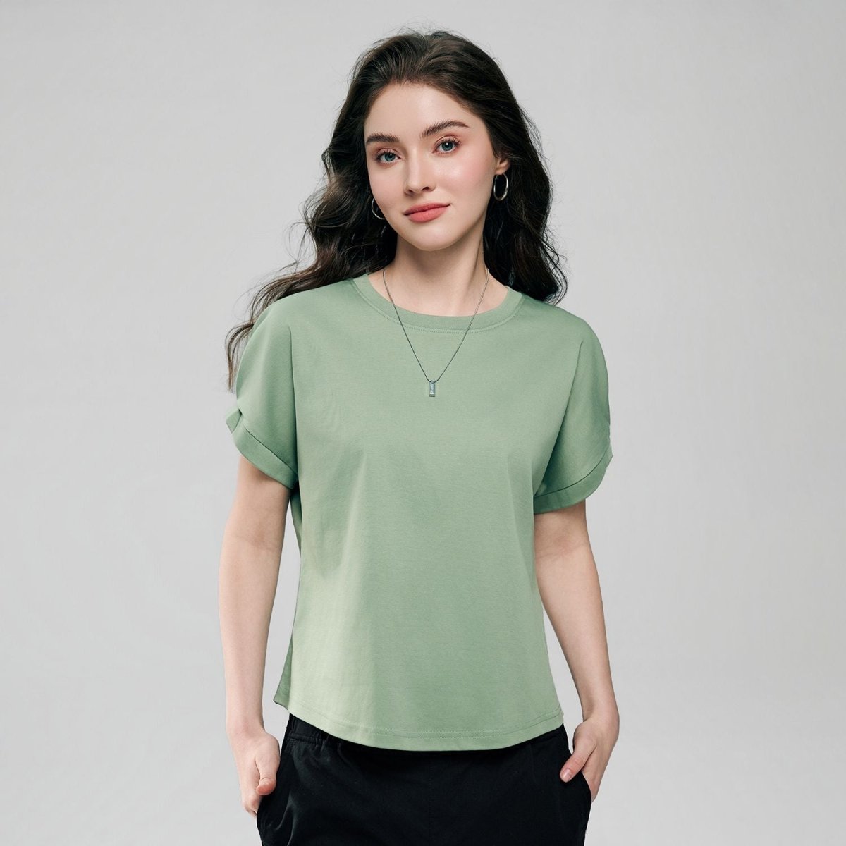Giordano Women Boyfriend Interlock Liquid Tee - first_variant_option_2 Premium Tee for Giordano
