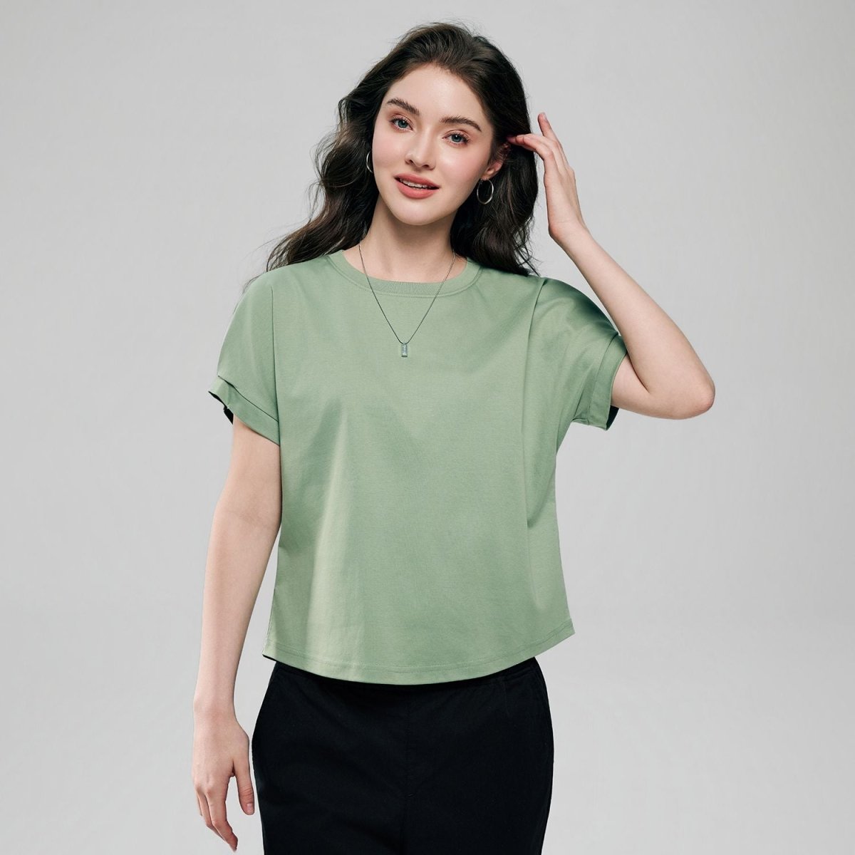 Giordano Women Boyfriend Interlock Liquid Tee - first_variant_option_2 Premium Tee for Giordano