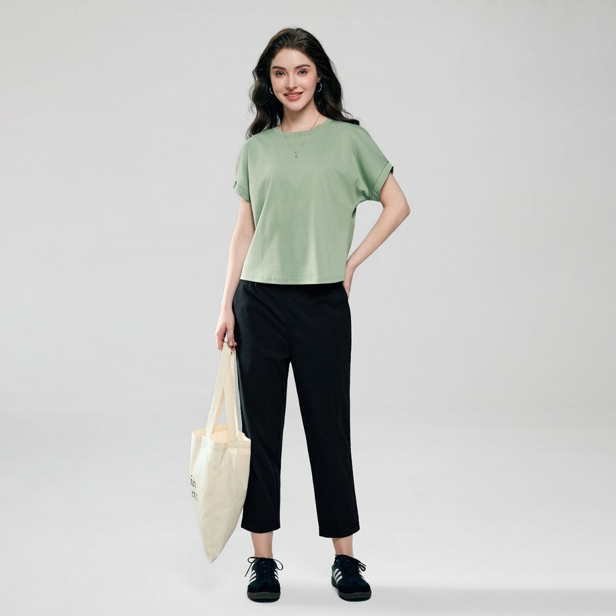 Giordano Women Boyfriend Interlock Liquid Tee - first_variant_option_2 Premium Tee for Giordano