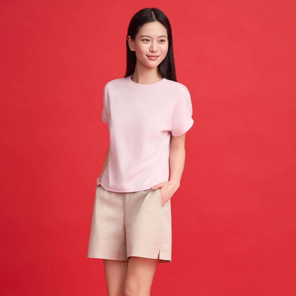 Giordano Women Boyfriend Interlock Liquid Tee - first_variant_option_2 Premium Tee for Giordano