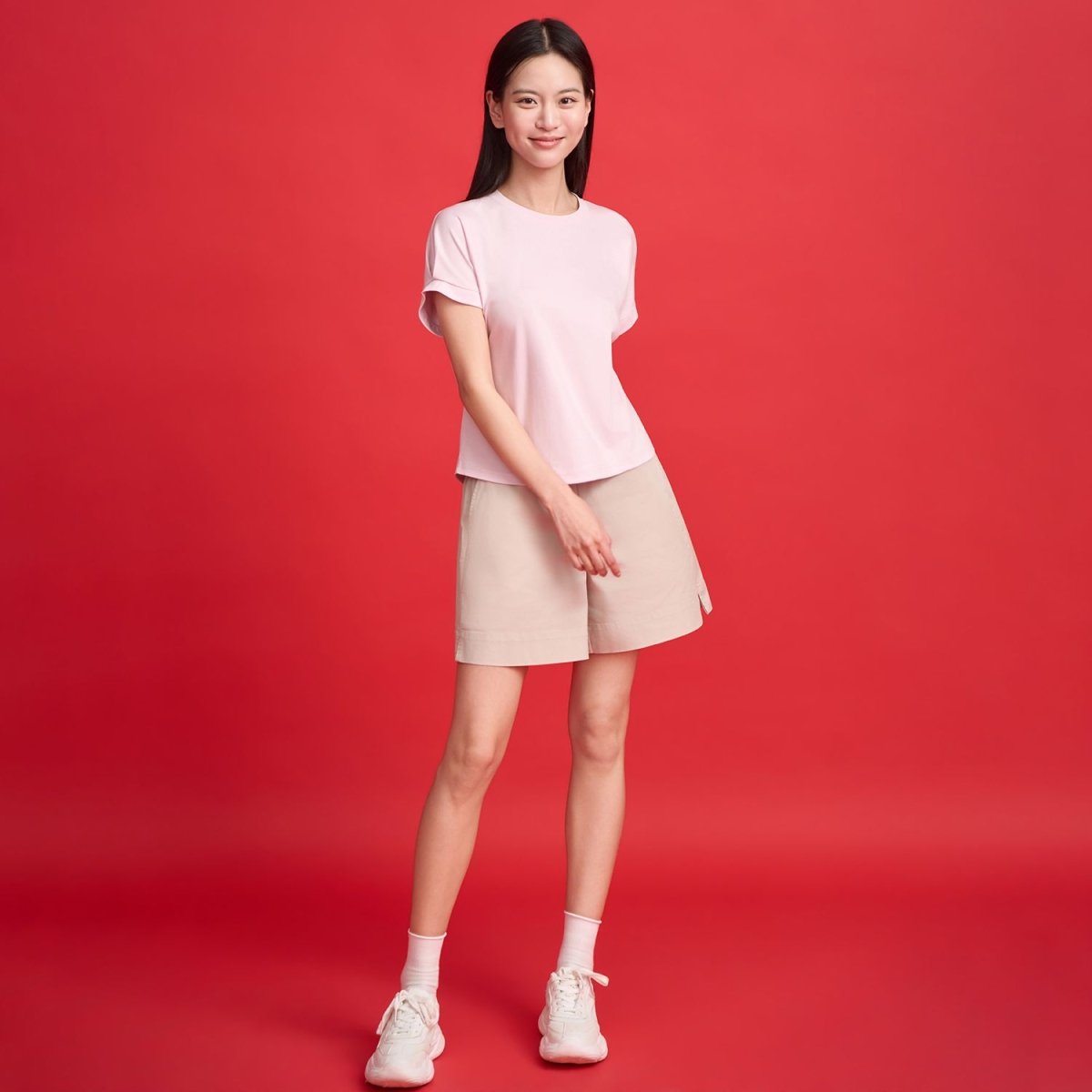 Giordano Women Boyfriend Interlock Liquid Tee - first_variant_option_2 Premium Tee for Giordano