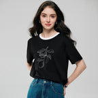 Giordano Women Cotton Graphic Crew Tee - Premium Print Tee
