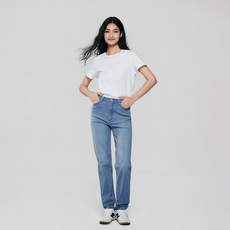 Giordano Women High Waist Slim Denim Jeans - Premium Jeans