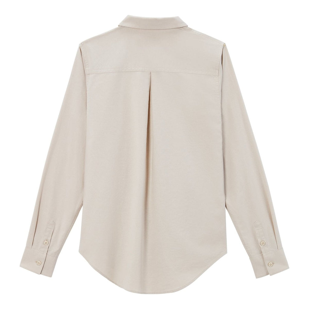 Giordano Women Oxford Shirt With Small Lion Embroidery - Premium Shirts