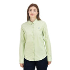 Giordano Women Oxford Shirt With Small Lion Embroidery - Premium Shirts