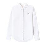 Giordano Women Oxford Shirt With Small Lion Embroidery - Premium Shirts