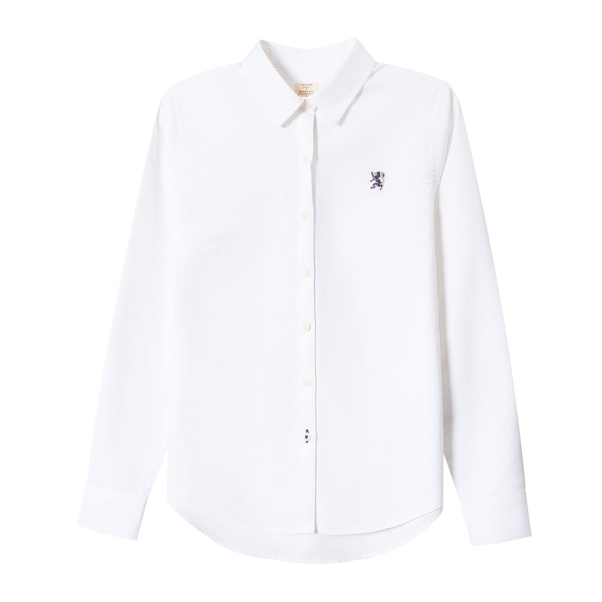Giordano Women Oxford Shirt With Small Lion Embroidery - Premium Shirts