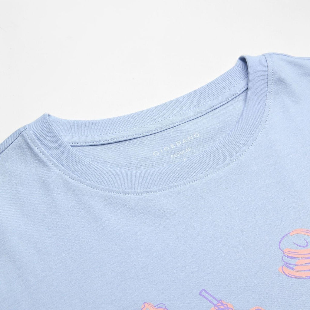 Giordano Women Regular Cotton Graphic Crew Tee - Premium Print Tee