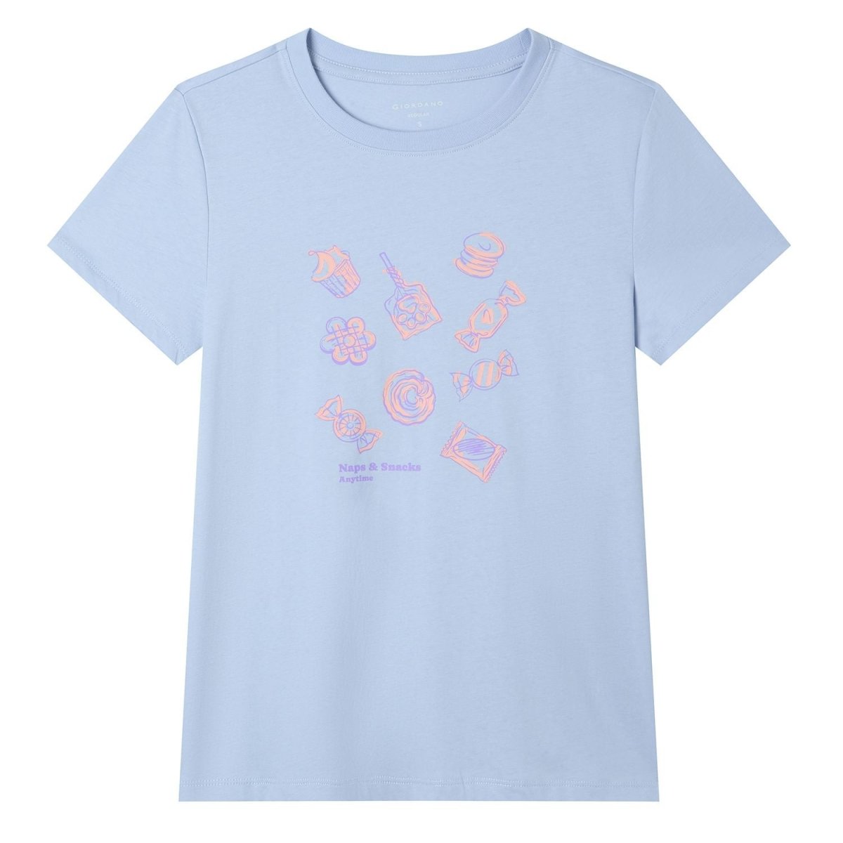 Giordano Women Regular Cotton Graphic Crew Tee - Premium Print Tee